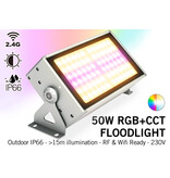 MiLight Mi-Light LED Floodlight RGBWW Kleur + Dual White Waterdicht IP66 - 50Watt - 230Volt
