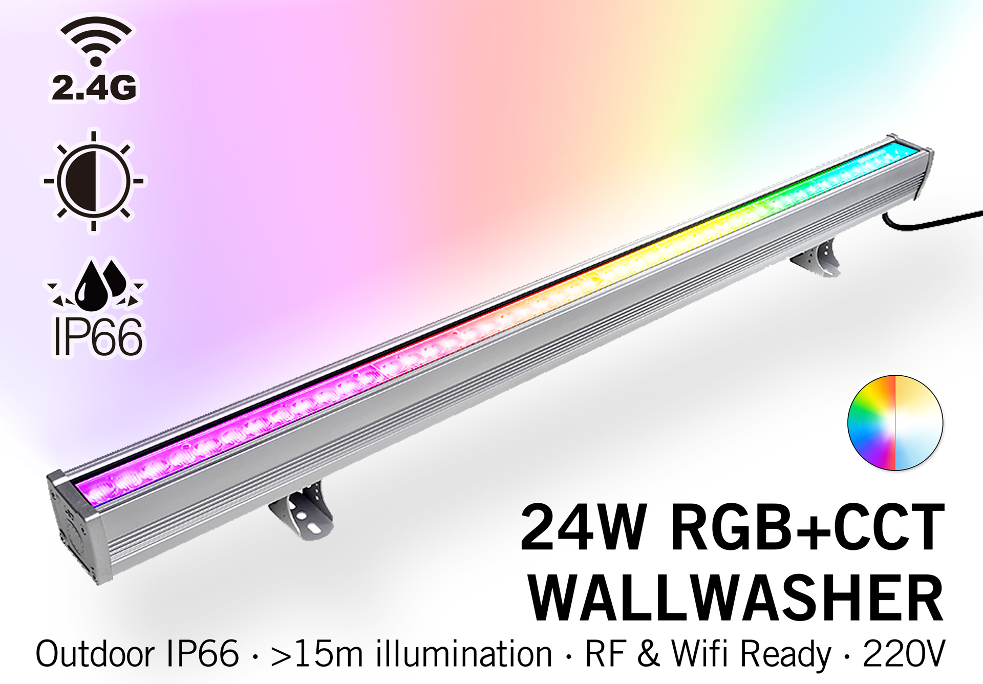 MiLight Milight Wall Washer RGB+Dual White - IP65 - 24Watt - 220Volt - 100CM