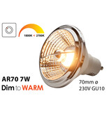Dim2Warm  7W AR70 GU10 LED spot 2700K tot 1800K