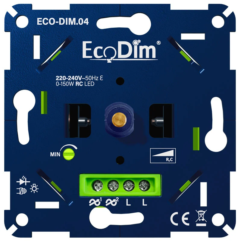 EcoDim ECO-DIM.04 Led dimmer universeel 0-150 W (Fase afsnijding / RC)