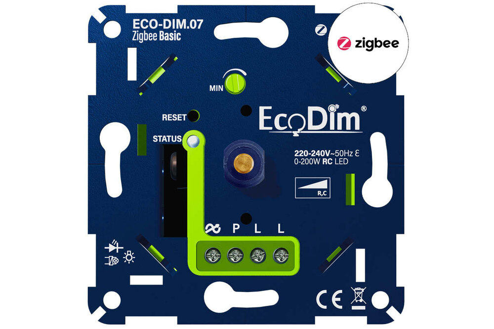 EcoDim ECO-DIM.07 Zigbee Basic Led dimmer universeel 0-200W (RC)