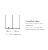 MiLight MiBoxer PUSH3 | 2 Zones draadloos dimpaneel (2,4 GHz) voor 2 zones