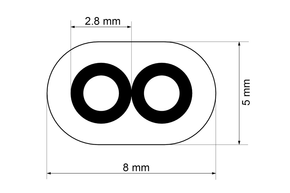 2-aderige kabel 1,5mm²  15AWG