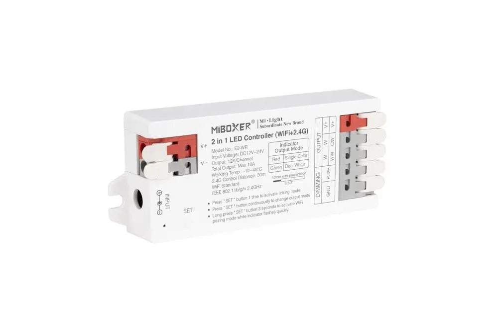 MiLight MiBoxer E2-WR WiFi + 2.4G LED Controller voor Single/Dual White Strips