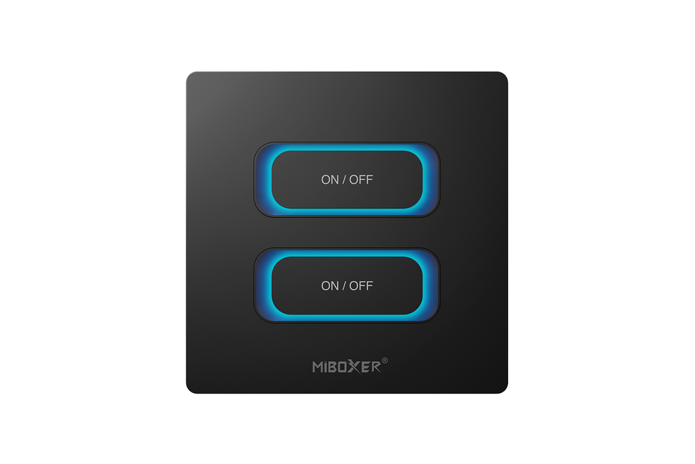 MiLight MiBoxer ESZ2B 2-zones Smart Wandschakelaar Zigbee 3.0 + 2.4G (zwart)