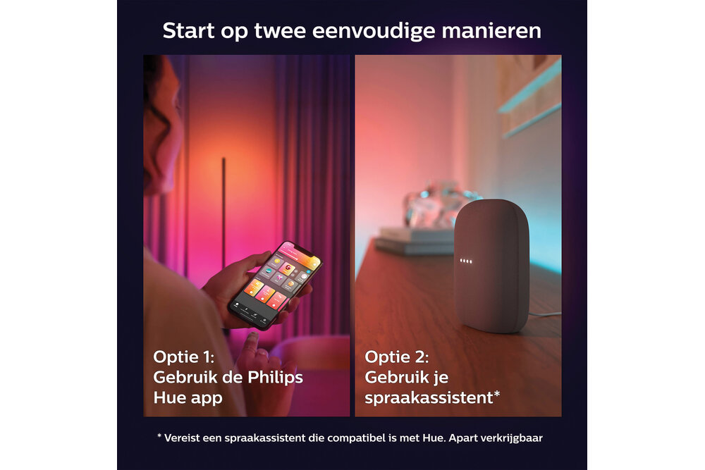 Philips Hue Philips Hue gradient lightstrip - wit en gekleurd licht - 2m - basis | 20 Watt