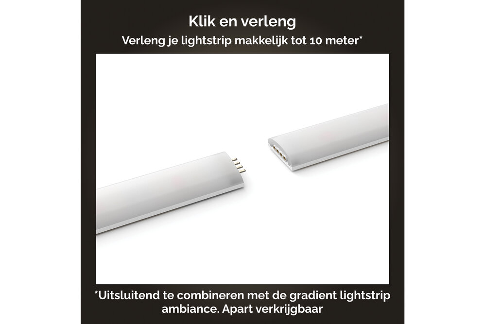 Philips Hue Philips Hue gradient lightstrip - wit en gekleurd licht - 1m - uitbreiding | 12 Watt