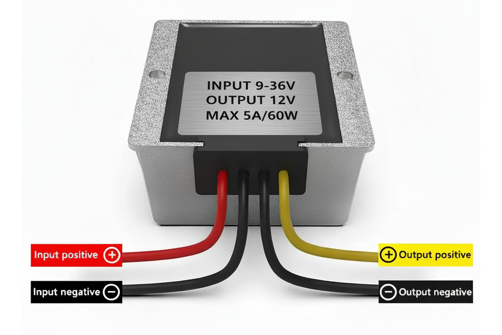 Applamp 12V-5A Spanningsstabilisator voor  (vracht)auto, camper, boot