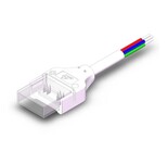 Waterdichte 4 -pins Dual White / RGB COB LED strip connector soldeervrije voor 10-12mm ledstrips