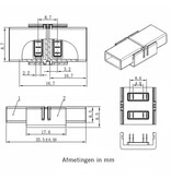 IP68 Waterdichte COB LED koppelstuk voor Dual White of RGB COB ledstrips, soldeervrij. Voor 10-12mm ledstrips