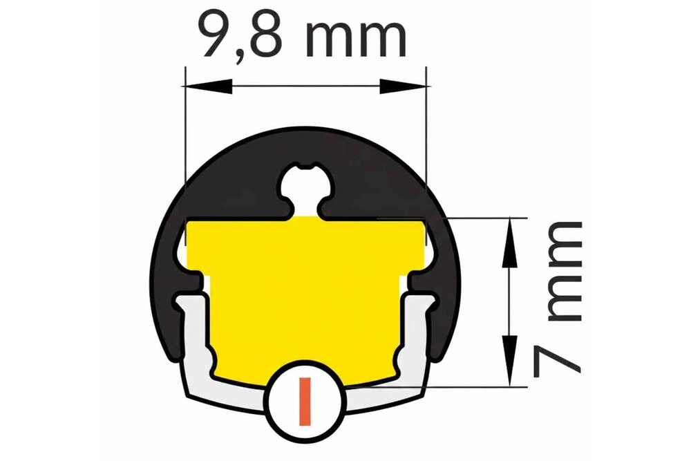 ROTO 8mm rond opbouw Led Profiel 1m-2m