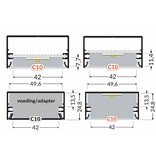 LUMAX501 53mm opbouw Led Profiel 1m-2m