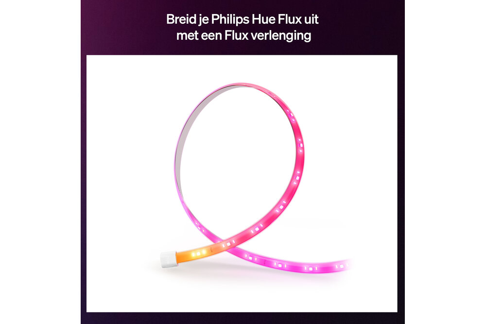 Philips Hue Philips Hue Flux LED strip verlenging - 2 meter verlengstrip -  Eenvoudige installatie - Wit en gekleurd licht - Chromasync™ technologie | 19.5 Watt