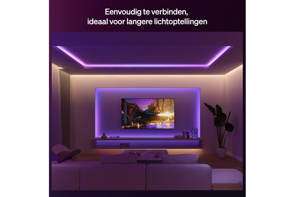 Philips Hue Philips Hue Flux LED strip verlenging - 2 meter verlengstrip -  Eenvoudige installatie - Wit en gekleurd licht - Chromasync™ technologie | 19.5 Watt