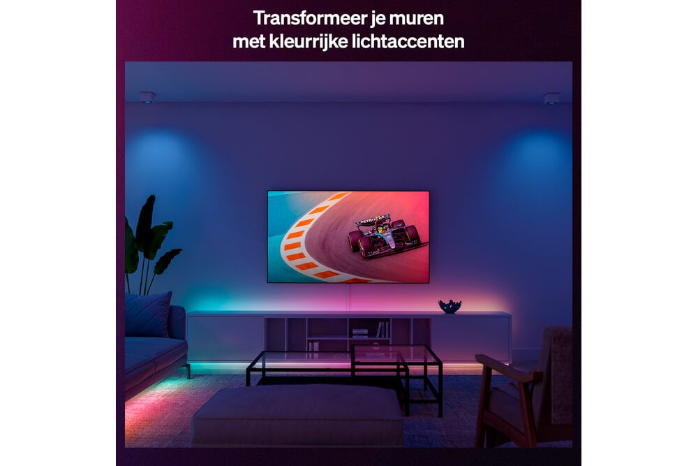 Philips Hue Essential Philips Hue Essential LED Strip - 10m - Gekleurd licht - Dimbaar - Knip op maat- Bediening via onze app of met je stem | 27.2 Watt