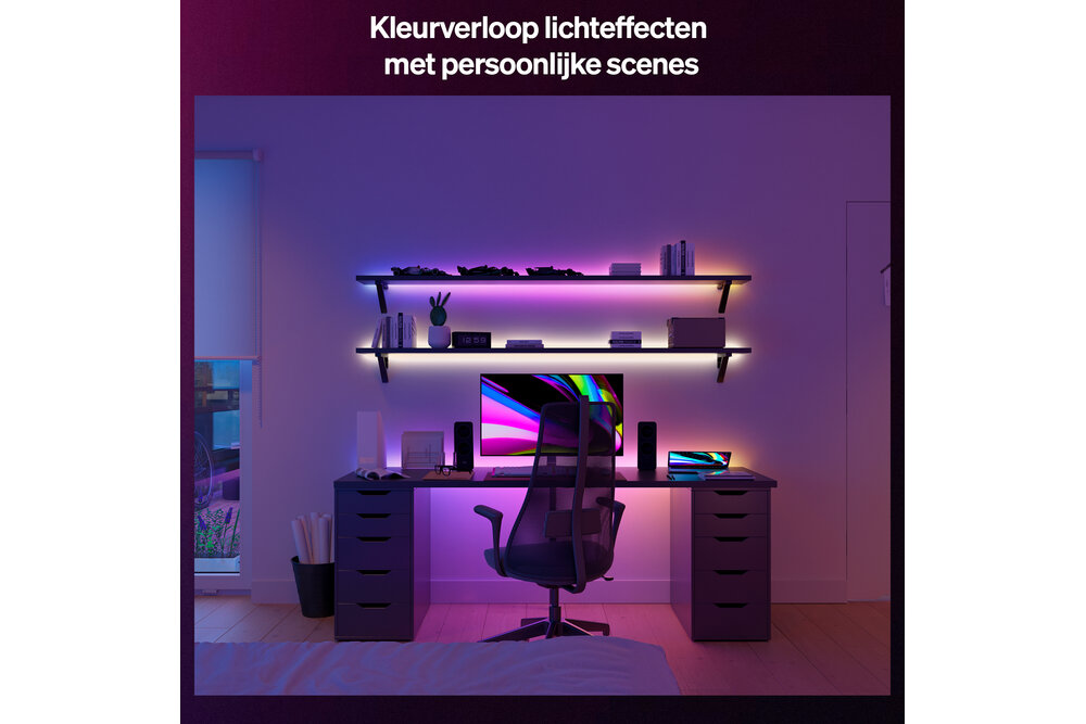 Philips Hue Essential Philips Hue Essential LED Strip - 10m - Gekleurd licht - Dimbaar - Knip op maat- Bediening via onze app of met je stem | 27.2 Watt