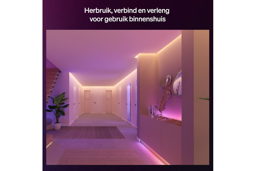 Philips Hue Philips Hue Flux Connector - Verbindt 2 Flux LED strips in een rechte lijn - Doorlopende gelijkmatige lichtlijn - 4 stuks