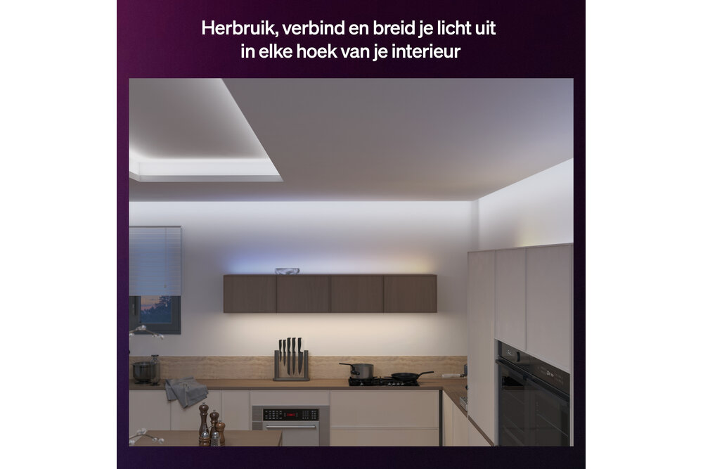 Philips Hue Philips Hue Flux Hoekconnector - Verbindt 2 hoekstrips in 90° hoek - Doorlopende gelijkmatige lichtlijn - 4 stuks