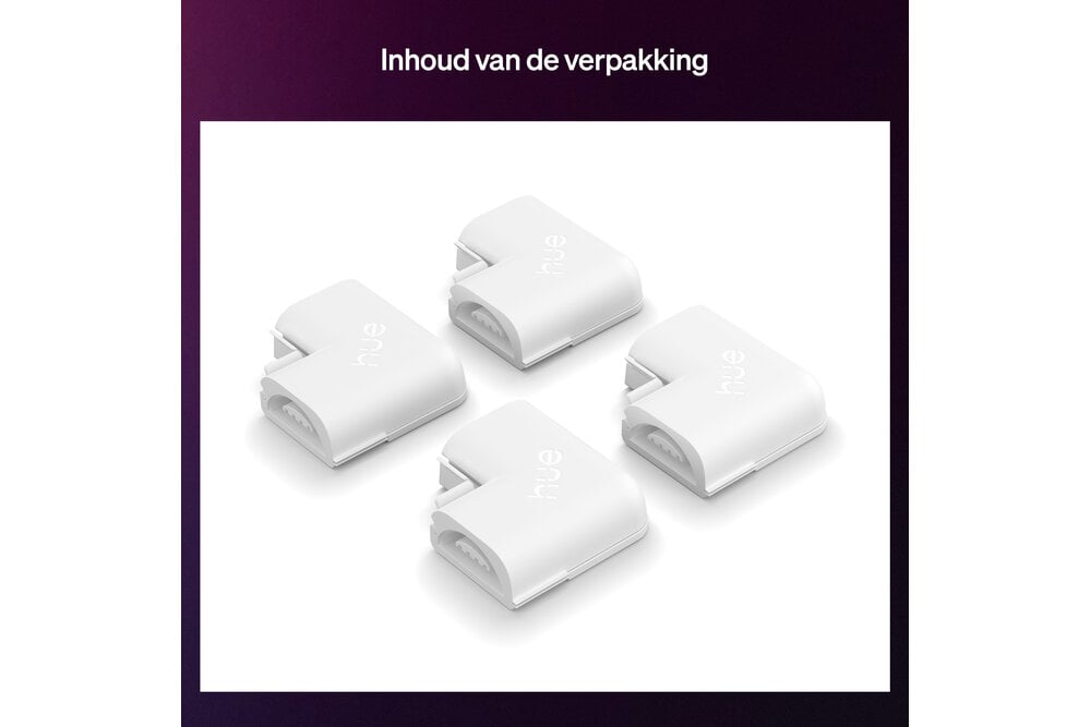 Philips Hue Philips Hue Flux Hoekconnector - Verbindt 2 hoekstrips in 90° hoek - Doorlopende gelijkmatige lichtlijn - 4 stuks