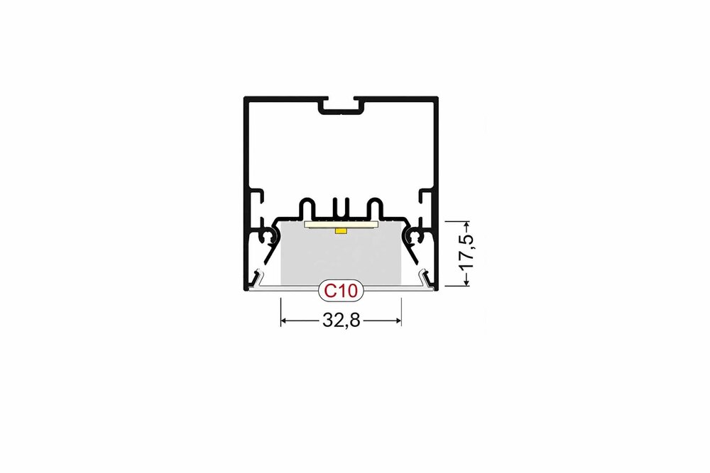 LUMAX502 V2 53mm opbouw Led Profiel 2m
