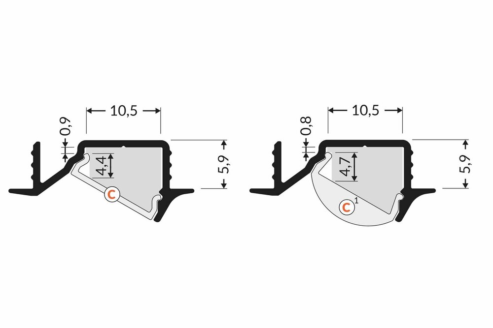 AXON 10mm Verzonken Led Profiel 2m
