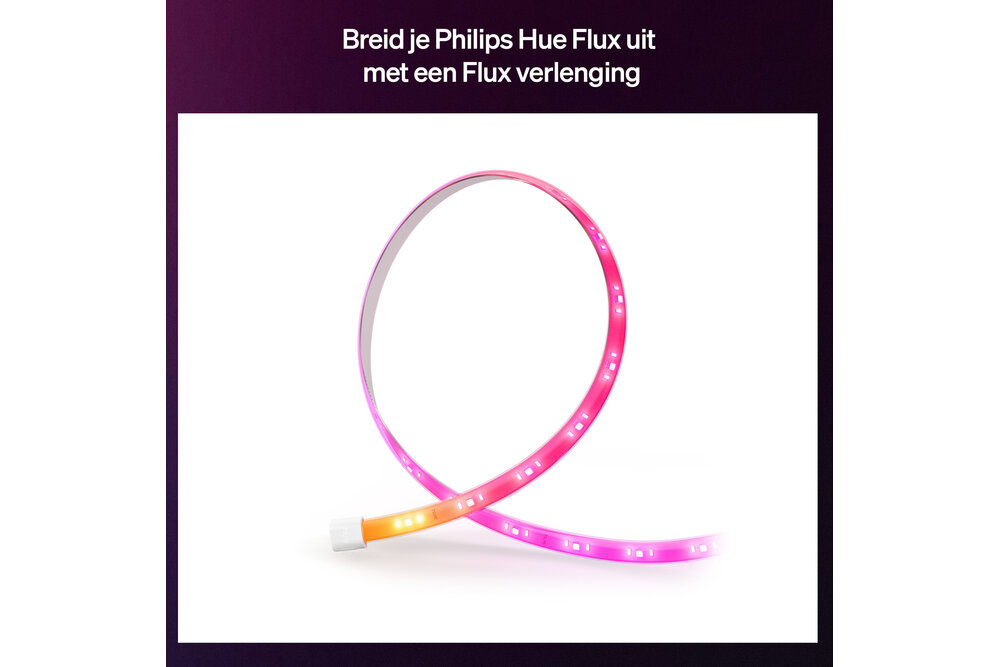 Philips Hue Philips Hue Flux LED strip verlenging - 5 meter verlengstrip -  Eenvoudige installatie - Wit en gekleurd licht - Chromasync™ technologie | 48 Watt