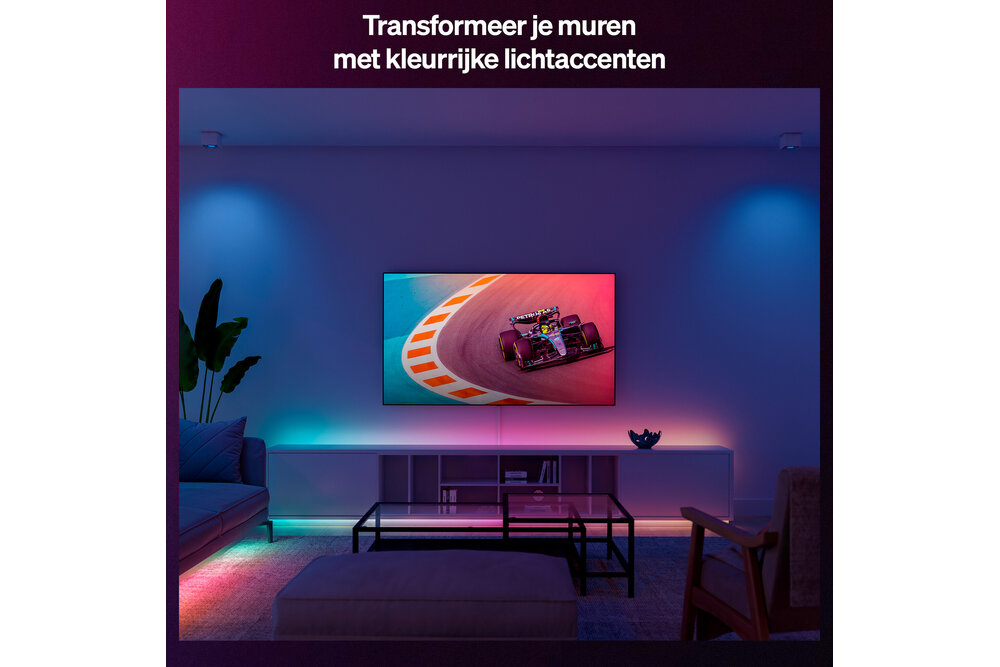 Philips Hue Essential Philips Hue Essential LED Strip - 10m - Gekleurd licht - Dimbaar - Knip op maat- Bediening via onze app of met je stem | 27.2 Watt
