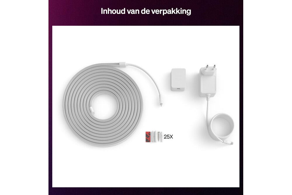 Philips Hue Essential Philips Hue Essential Flex LED Strip - 5m - Gekleurd neonlicht - Dimbaar - Buig in elke vorm - Bediening via onze app of met je stem | 19 Watt
