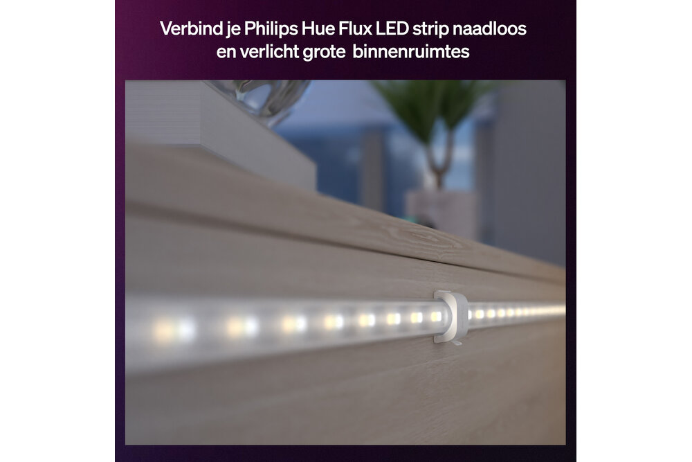 Philips Hue Philips Hue Flux Connector - Verbindt 2 Flux LED strips in een rechte lijn - Doorlopende gelijkmatige lichtlijn - 4 stuks