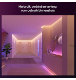 Philips Hue Philips Hue Flux Connector - Verbindt 2 Flux LED strips in een rechte lijn - Doorlopende gelijkmatige lichtlijn - 4 stuks