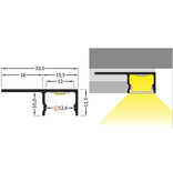 EDGE TS180 12mm Zwart verzonken Led Profiel voor tegels en stucwerk