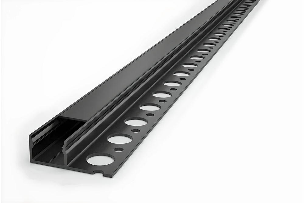 EDGE TS180 12mm Zwart verzonken Led Profiel voor tegels en stucwerk