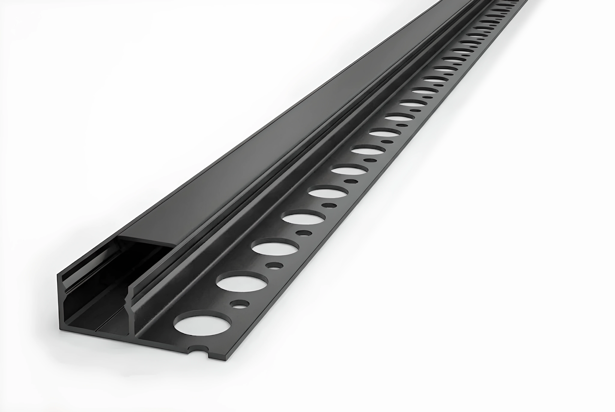 EDGE TS180 12mm Zwart verzonken Led Profiel voor tegels en stucwerk