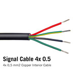 Ronde kabel 4x 0.5mm2  rood, groen, zwart, geel/groen
