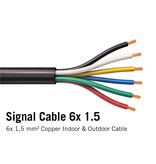 Ronde kabel 6x 1.5mm2  Rood, Groen, Blauw, Geel, Wit, Zwart