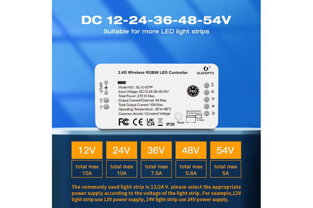 GLEDOPTO RGBW Gledopto Zigbee Pro Controller GL-C-007P MIX Compatibel | 12-54 Volt