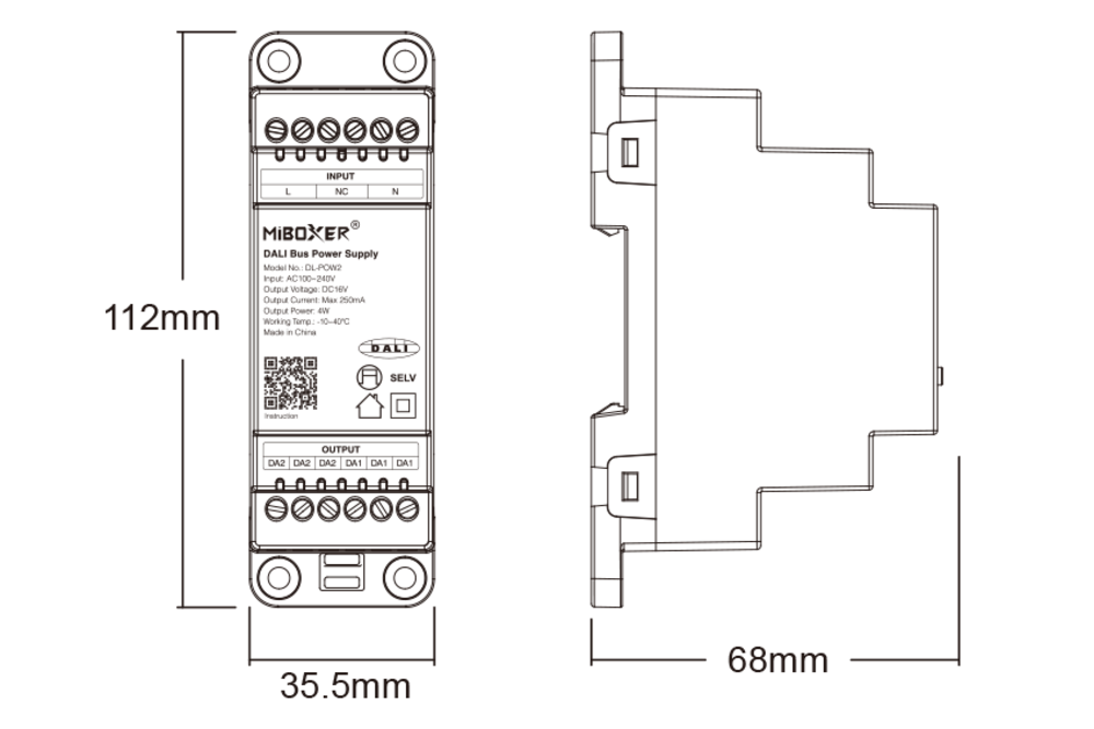 MiLight MiBoxer DL-POW2 – DALI Bus Voeding (DIN Rail)