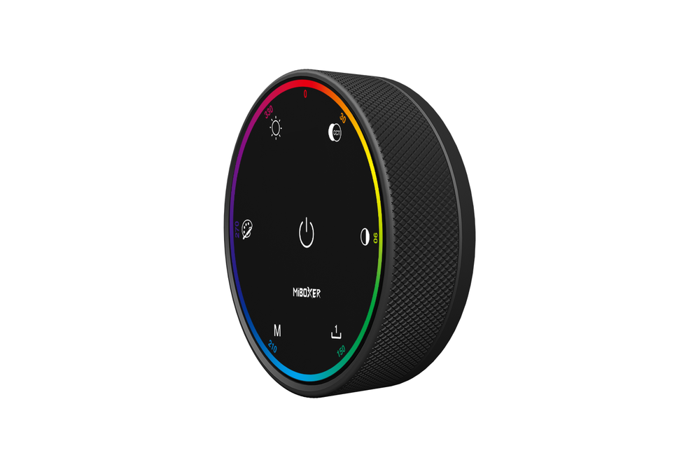 MiLight MiBoxer K6 2.4G RF RGB/RGBW/RGB+CCT Draai/Knop Afstandsbediening met Kleurenring, Kleurtemperatuur & DimfunctieAAA Batterijen