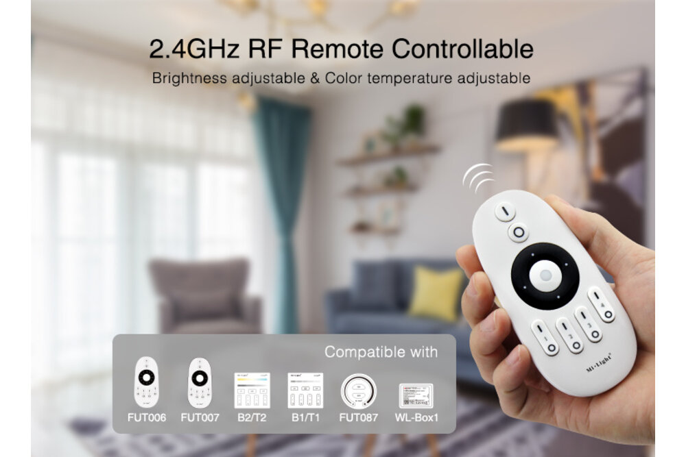 MiLight MiBoxer SR2-2 – 2,4GHz RF 3-in-1 LED Controller voor Single Color, 4-Kanaals Single Color en 2-Kanaals Dual White | 12-24V 12A