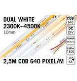 AppLamp ProLine PRO LINE COB Dual Wit 2300K~4500K CCT Led Strip | 2,5m COB 640 Pixels pm 24V - Losse Strip