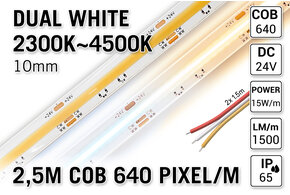 AppLamp ProLine PRO LINE COB Dual Wit 2300K~4500K CCT Led Strip | 2,5m | 24V