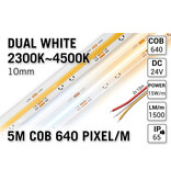 AppLamp ProLine PRO LINE COB Dual Wit 2300K~4500K CCT Led Strip |5m COB 640 Pixels pm 24V - Losse Strip
