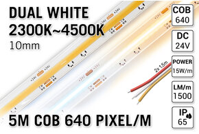 AppLamp ProLine PRO LINE COB Dual Wit 2300K~4500K CCT Led Strip | 5m | 24V