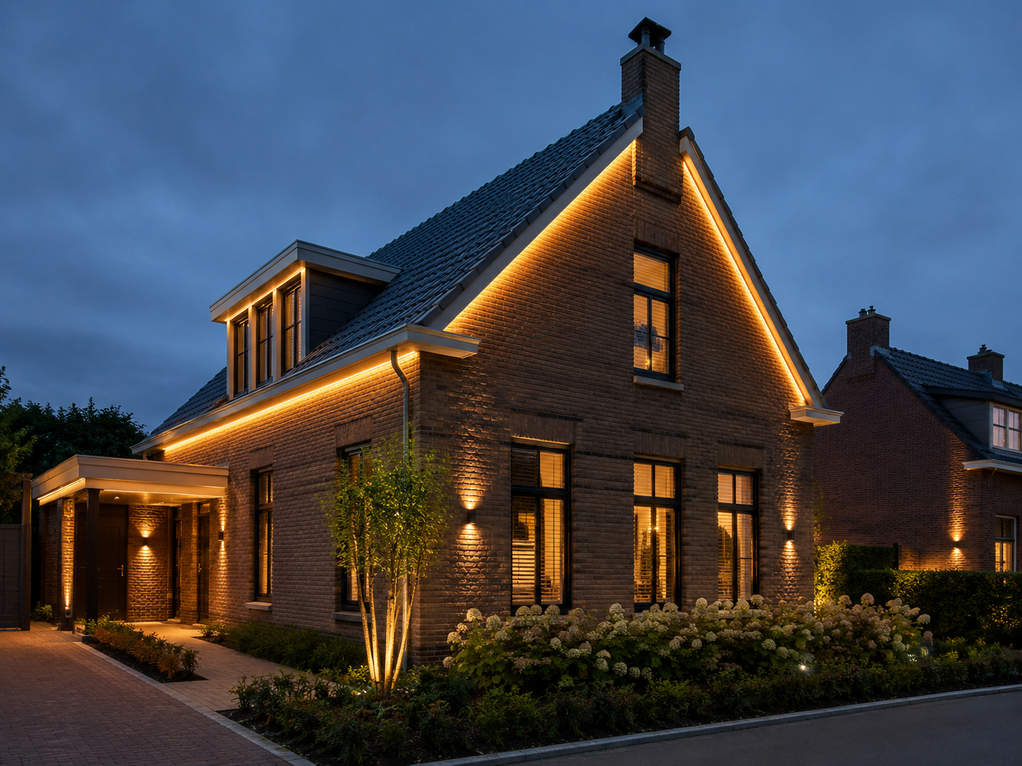 Gevelverlichting met led strip