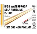 AppLamp 1.5m IP68 Waterdichte COB 2700K Warm Wit Led Strip | 10 W pm | 24V | 480 pixels pm - Zelfklevend