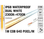 AppLamp ProLine 1m IP68 PRO LINE COB Dual Wit 2300K~4700K CCT Led Strip |  COB 640 Pixels pm 24V - Losse Strip