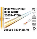AppLamp ProLine 2m IP68 PRO LINE COB Dual Wit 2300K~4700K CCT Led Strip |  COB 640 Pixels pm 24V - Losse Strip