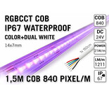 AppLamp 1,5m COB RGBCCT IP67 Waterproof Led Strip | 25W pm  24V | 840 pixels pm - Losse Strip