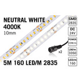 Applamp Neutraal Wit 4000K Led Strip | 5m 160 Leds pm Type 2835 24V IP20 Losse Strip CRI80