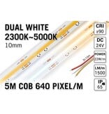 AppLamp ProLine PRO LINE COB Dual Wit 2300K~4700K CCT Led Strip |5m COB 640 Pixels pm 24V - Losse Strip